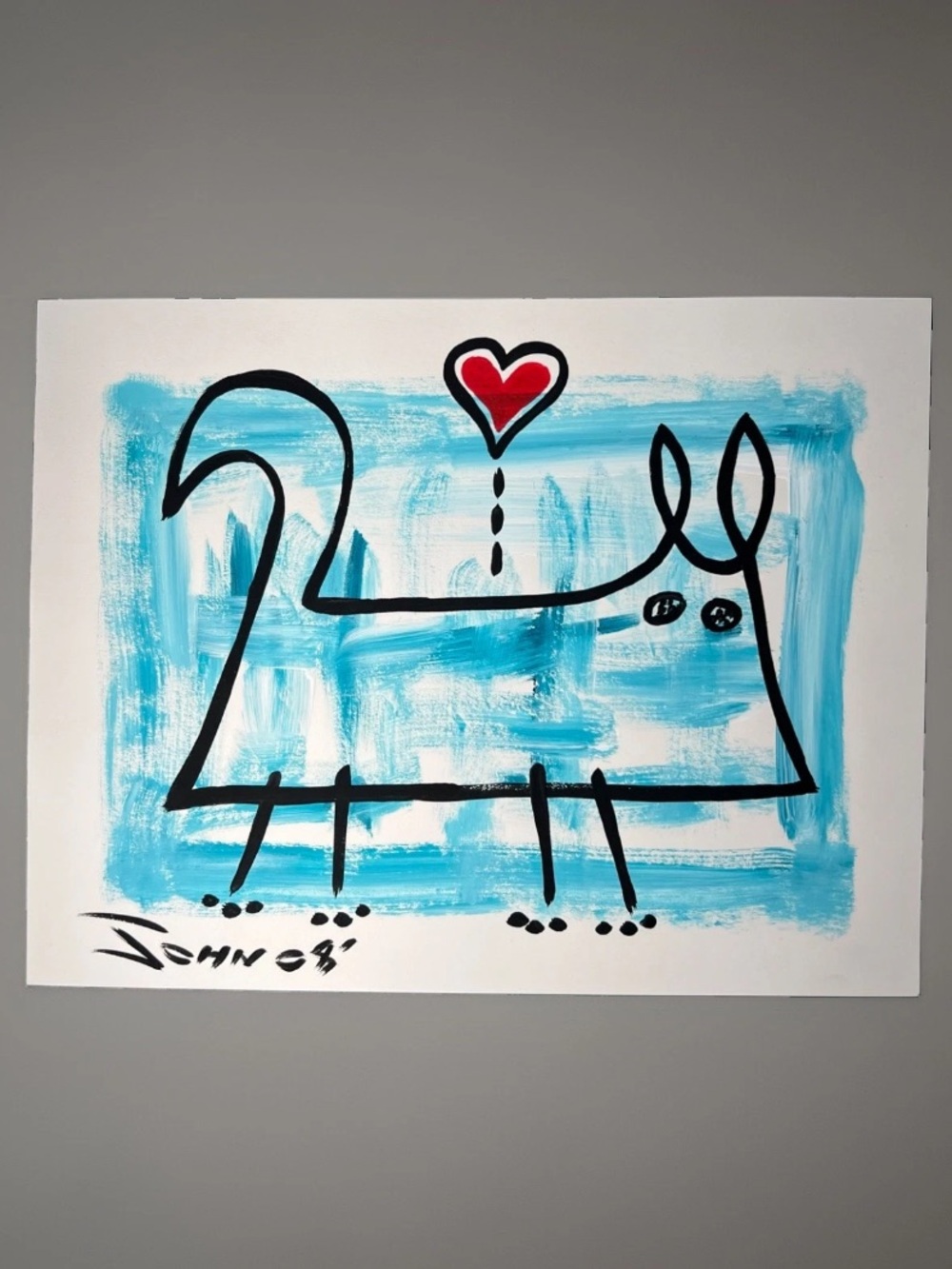 Gary John Original Dog Painting 10.5" x 8.5"